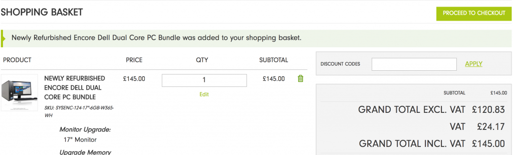 Encore PC Discount Code Section