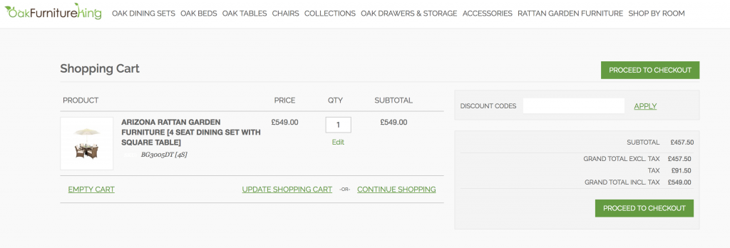 Oak Furniture King Redeem Discount Code