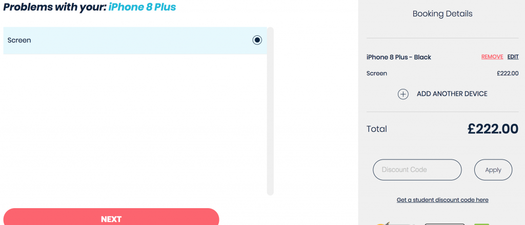 WeFix Discount Code Box Checkout